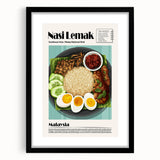 Extra large framed abstract art print featuring colorful, textured depictions of various food dishes.