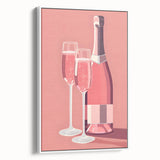 Vintage poster art of colorful food and drinks on a large framed canvas, ideal for living room decor.