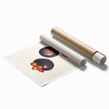 Extra large rolled print featuring an array of fruits in vibrant colors.