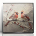 Christmas Acrylic Prints - Pair of Cardinals Winter Scene Wall Art