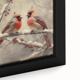 Christmas Acrylic Prints - Pair of Cardinals Winter Scene Wall Art