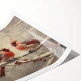Christmas Acrylic Prints - Pair of Cardinals Winter Scene Wall Art