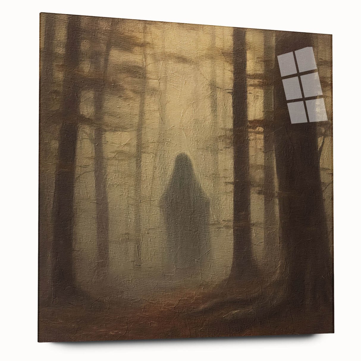 Spooky Wall Art - Haunting Forest Ghost Painting for Halloween Decor