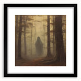 Spooky Wall Art - Haunting Forest Ghost Painting for Halloween Decor