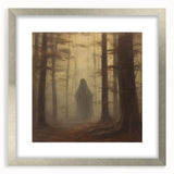 Spooky Wall Art - Haunting Forest Ghost Painting for Halloween Decor