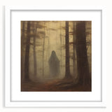 Spooky Wall Art - Haunting Forest Ghost Painting for Halloween Decor