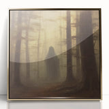 Spooky Wall Art - Haunting Forest Ghost Painting for Halloween Decor