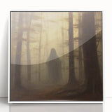 Spooky Wall Art - Haunting Forest Ghost Painting for Halloween Decor
