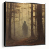 Spooky Wall Art - Haunting Forest Ghost Painting for Halloween Decor