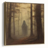 Spooky Wall Art - Haunting Forest Ghost Painting for Halloween Decor