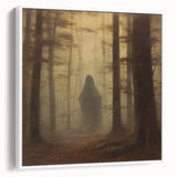 Spooky Wall Art - Haunting Forest Ghost Painting for Halloween Decor