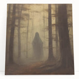 Spooky Wall Art - Haunting Forest Ghost Painting for Halloween Decor