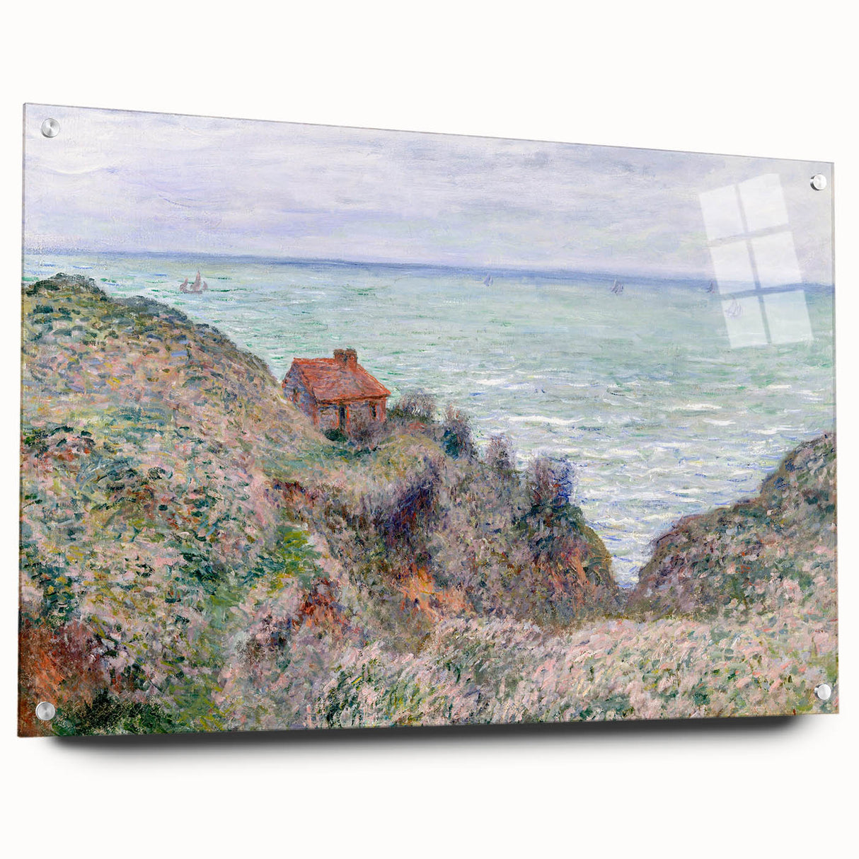 Impressionist Coastal Wall Art - Monet's Cabin by the Sea, Framed Print