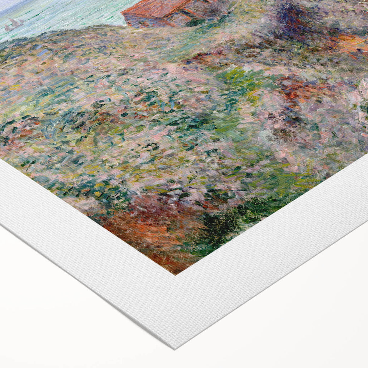 Impressionist Coastal Wall Art - Monet's Cabin by the Sea, Framed Print