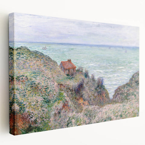 Impressionist Coastal Wall Art - Monet's Cabin by the Sea, Framed Print
