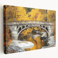 Landscape canvas print showcasing a vibrant, detailed bridge design in a scenic natural setting, emphasizing rich colors and artistic depth, ideal for home décor.