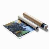 Landscape print showcasing vibrant canyons with intricate details and rich colors, rolled for easy shipping and display. Perfect for home decor enthusiasts.