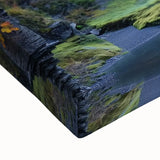 Close-up of a stretched canvas artwork depicting vibrant landscape canyons in rich earth tones, showcasing intricate textures and details for an immersive visual experience. Perfect for enhancing modern home decor with a touch of nature-inspired artistry.