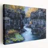 Stretched canvas artwork showcasing a stunning landscape of canyons, highlighting vibrant earthy tones and intricate details, ideal for enhancing home decor.