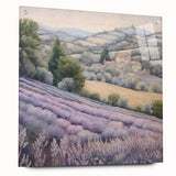 Landscape wall art featuring a serene countryside scene, displayed in a sleek acrylic glass frame, showcasing vibrant colors and elegant design elements. Perfect for home decor enthusiasts looking to add a touch of nature-inspired elegance to their living spaces.