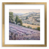 Landscape wall art featuring a serene countryside scene in a gold frame with a white mat, perfect for home decor and enhancing interior aesthetics. Ideal for creating a calming atmosphere in living spaces or offices.