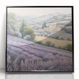 Framed acrylic wall art showcasing a serene countryside landscape with lush greenery and a vibrant sky, presented in a sleek black frame for a modern touch. Perfect for home decor enthusiasts seeking to enhance their living space with nature-inspired artwork.