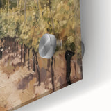 Close-up of a vibrant acrylic glass landscape artwork showcasing rich colors and intricate details, perfect for modern home decor and interior design inspiration.