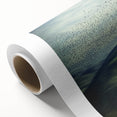 Rolled canvas showcasing a vibrant countryside landscape with lush green fields and rolling hills, elegantly packaged in a protective cardboard tube for shipping.