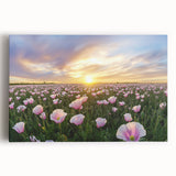Vibrant landscape canvas artwork showcasing rolling green fields under a clear blue sky, ideal for home decor or office spaces, enhancing any interior with nature's beauty.