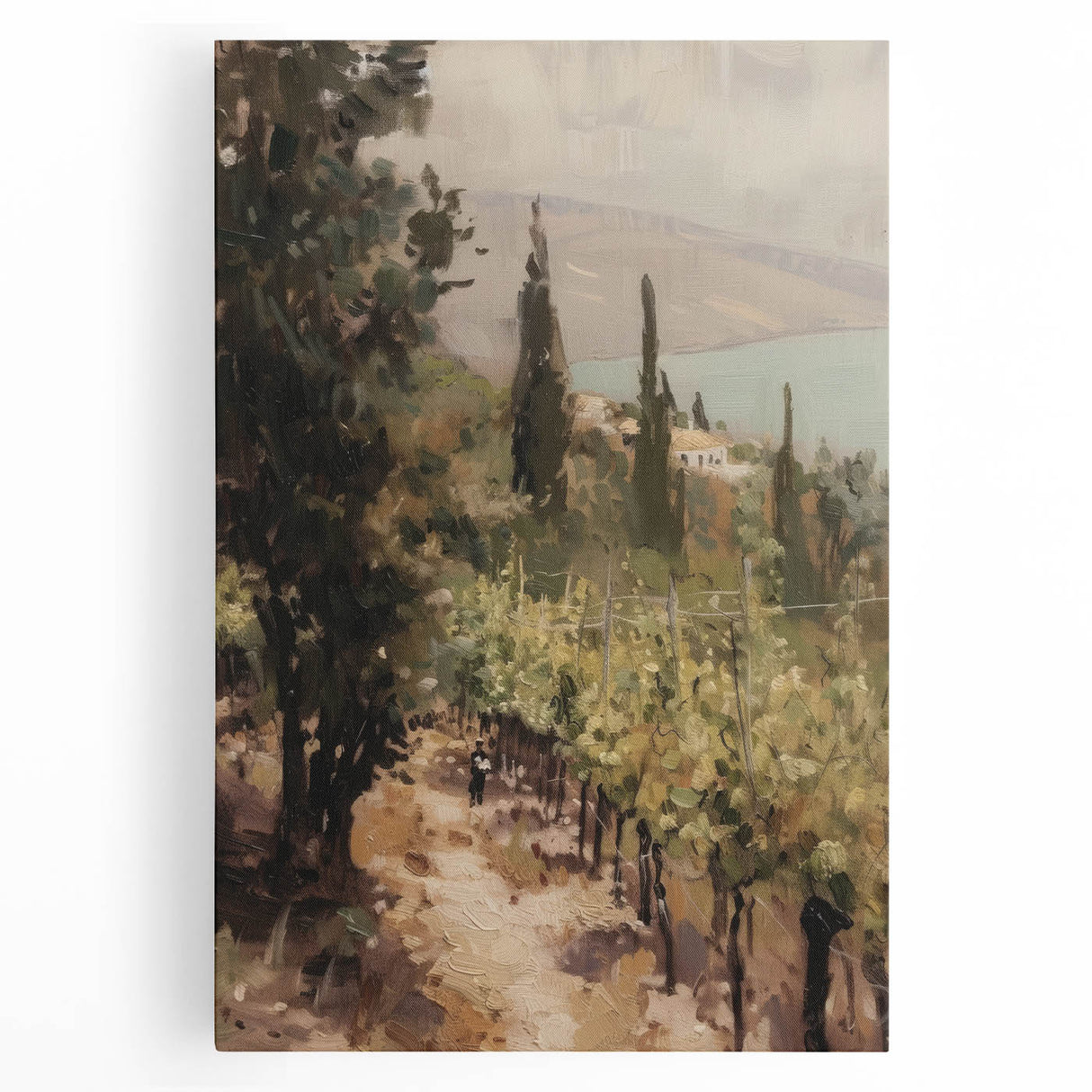 Stretched canvas artwork showcasing a vibrant landscape with rich colors and detailed textures, ideal for home decor and wall art enthusiasts. Perfect for enhancing interior spaces with natural scenery.