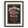 Retro Jim Beam Black Bourbon Poster Art - Vintage Wall Decor