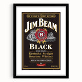 Retro Jim Beam Black Bourbon Poster Art - Vintage Wall Decor