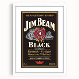 Retro Jim Beam Black Bourbon Poster Art - Vintage Wall Decor