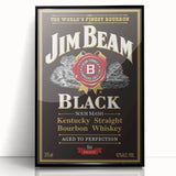 Retro Jim Beam Black Bourbon Poster Art - Vintage Wall Decor
