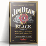Retro Jim Beam Black Bourbon Poster Art - Vintage Wall Decor