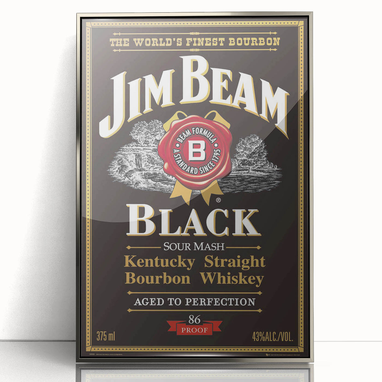 Retro Jim Beam Black Bourbon Poster Art - Vintage Wall Decor
