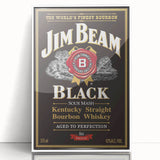 Retro Jim Beam Black Bourbon Poster Art - Vintage Wall Decor