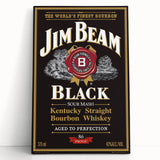 Retro Jim Beam Black Bourbon Poster Art - Vintage Wall Decor