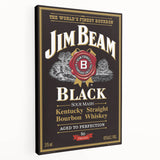 Retro Jim Beam Black Bourbon Poster Art - Vintage Wall Decor
