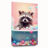 Colorful Raccoon Bathroom Wall Art - Fun and Vibrant Bathroom Decor