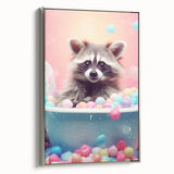 Colorful Raccoon Bathroom Wall Art - Fun and Vibrant Bathroom Decor