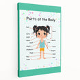 Educational Nursery Wall Decor - Parts of the Body Learning Print