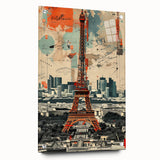 Acrylic print of Paris scenery with muted blue and gray tones, ideal for dining room decor.