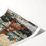 Extra large wall art featuring line art flowers in muted tones on a rolled print, ideal for large living room decor.