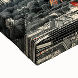 Large art of Paris landscape in black and white on stretched canvas, ideal for bedroom decor.