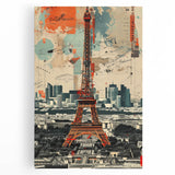 Black and white stretched canvas of Paris scenery, ideal for kitchen wall art or bedroom ambiance.