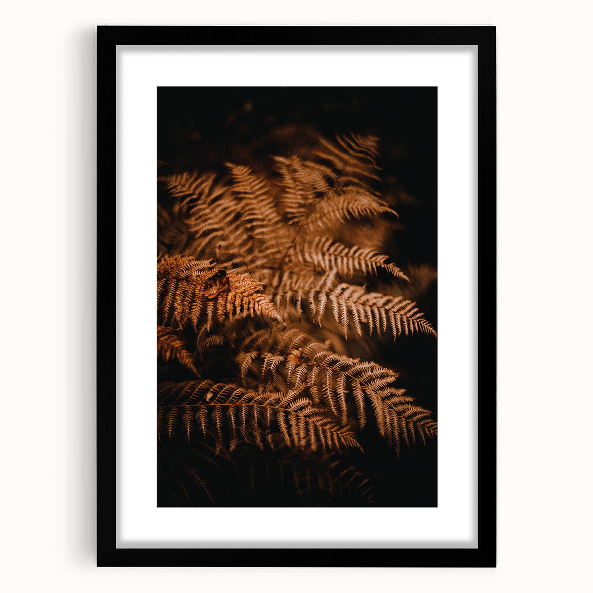 Extra large abstract art print with textured fall colors in a black frame, ideal for living room decor.
