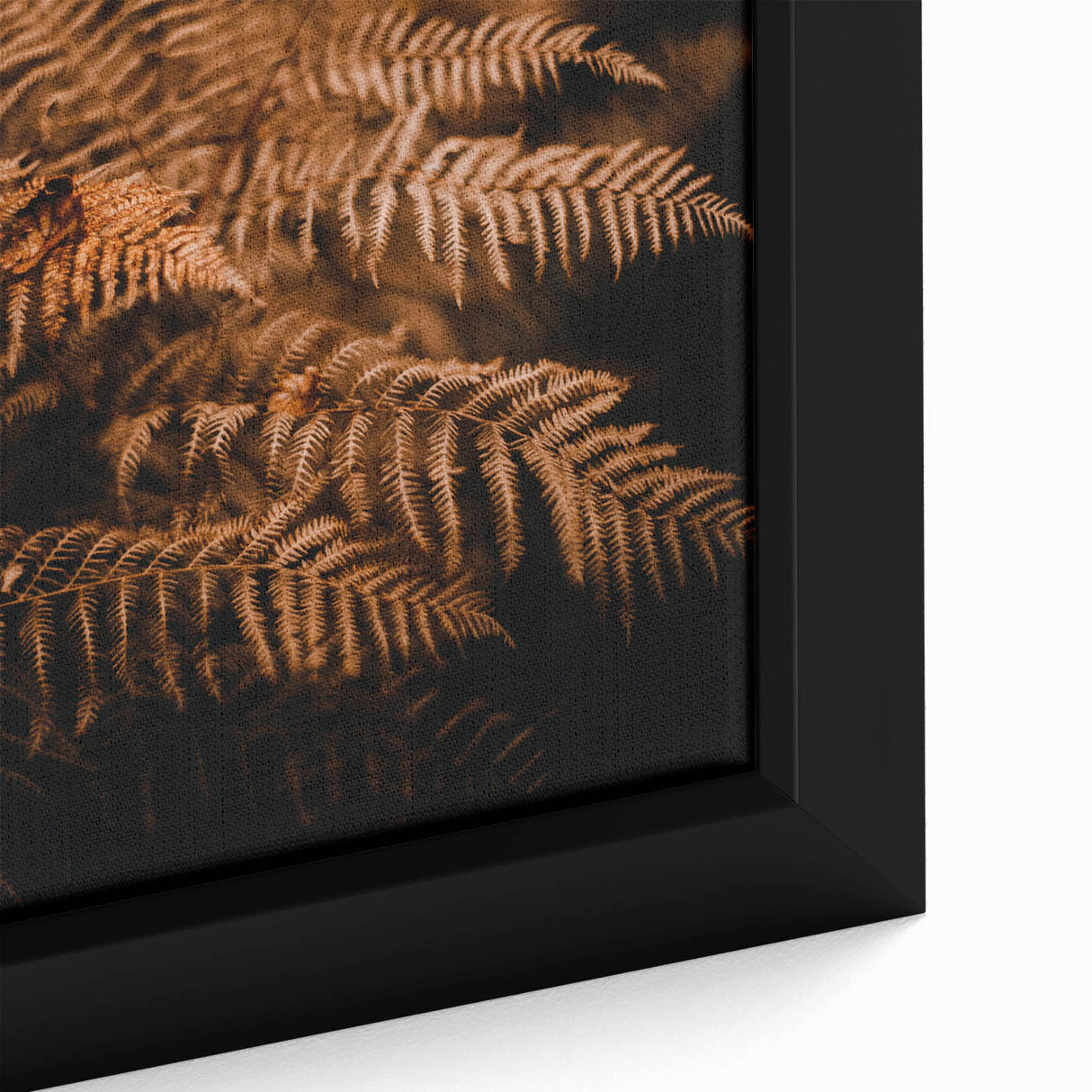 Extra large framed canvas featuring a textured, colorful abstract design with dominant black tones.