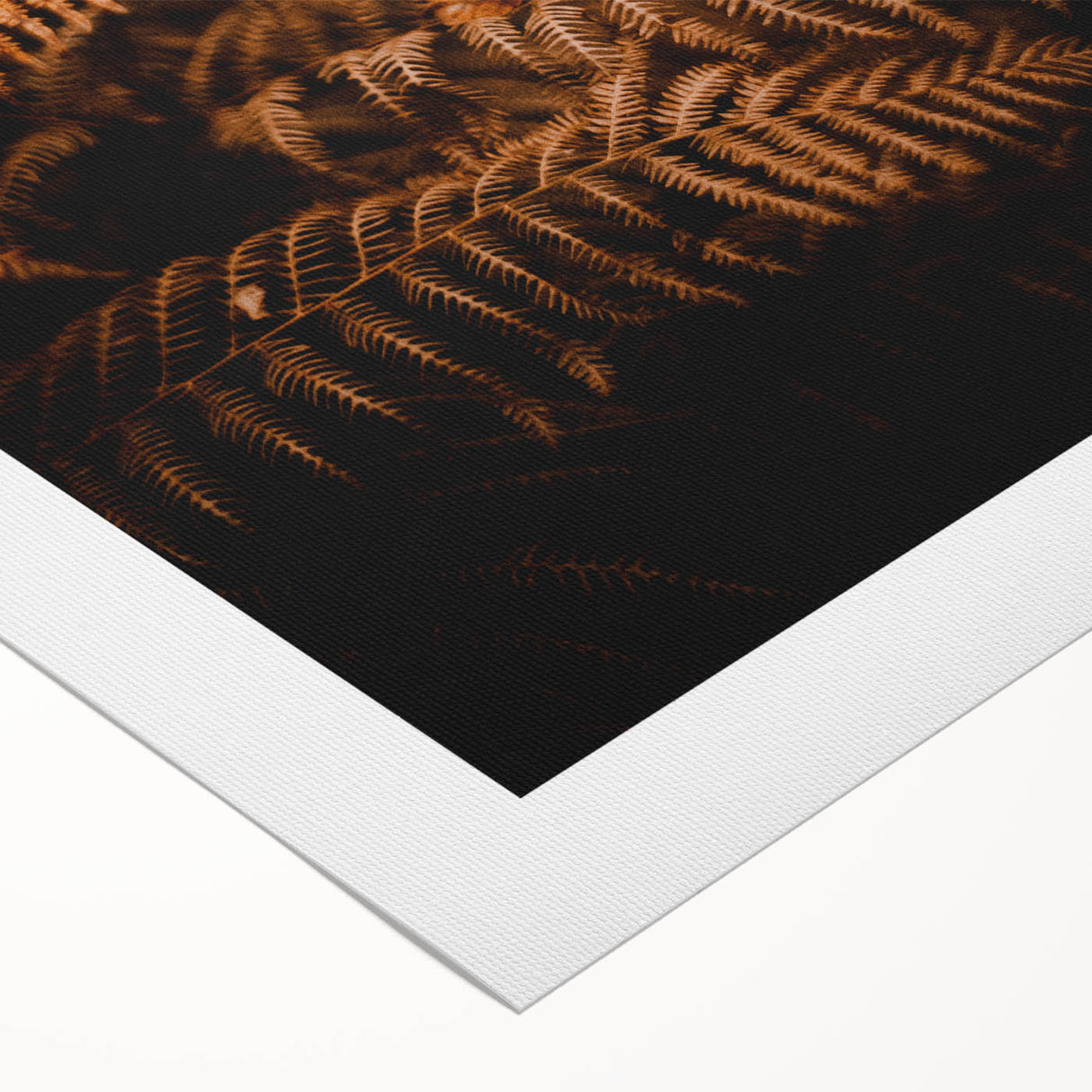 Art deco poster featuring an autumnal scene with orange and brown tones on rolled canvas, suited for dining room decor.