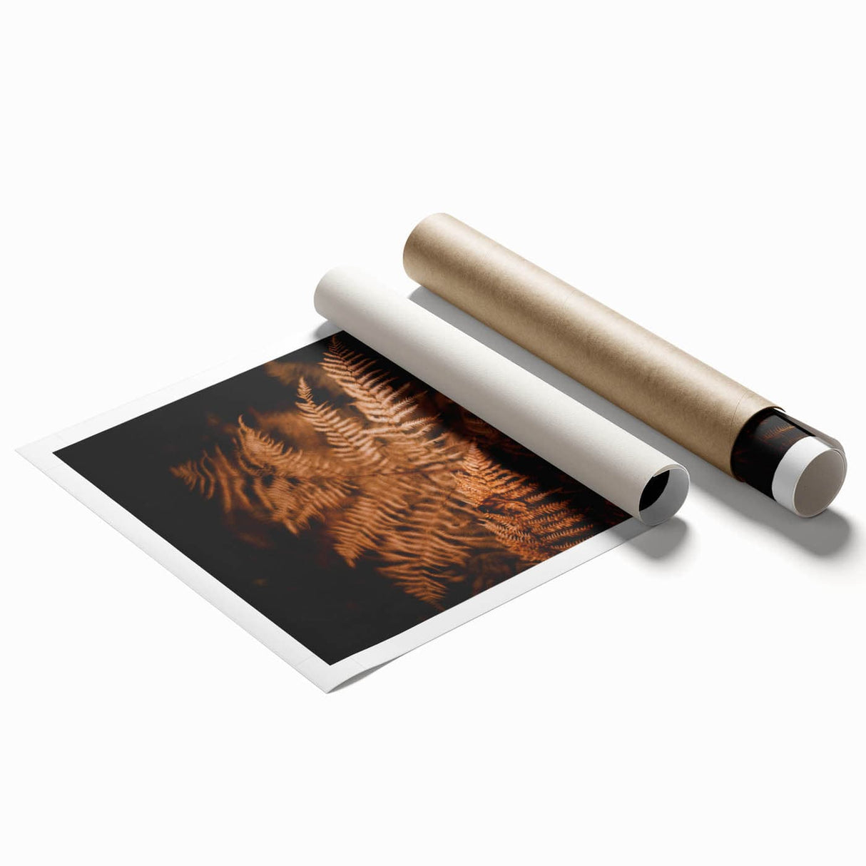 Extra large rolled print featuring a detailed floral design in warm autumn hues, ideal for classy bathroom wall art.